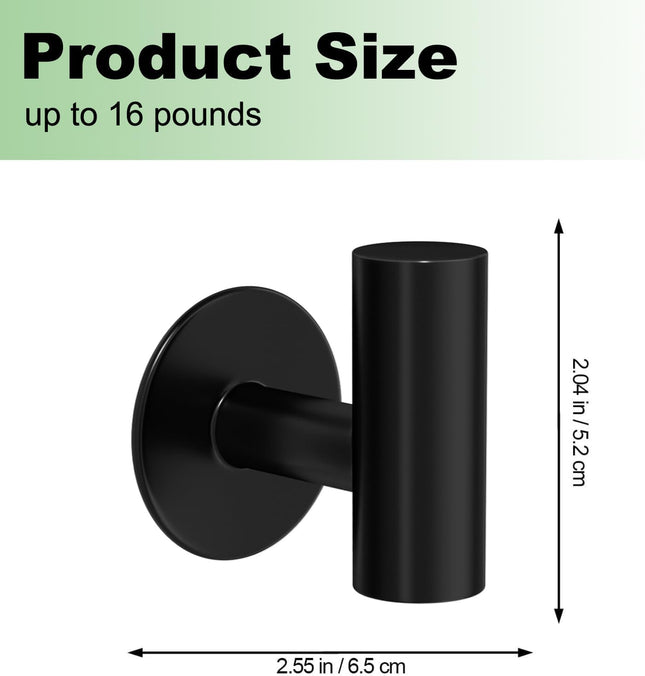 4 Pack Adhesive Towel Hooks for Bathroom Waterproof Wall Mount Towel Holder Matte Black Wall – product detail