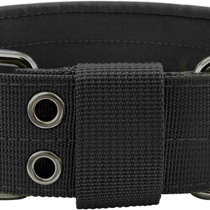 Heavy Duty Dog Collar for Large Dogs, Tactical Dog Collars with Metal Buckle & D Ring, 1.5" Width Thick Adjustable Nyl Collar for Medium Dogs, Black/L