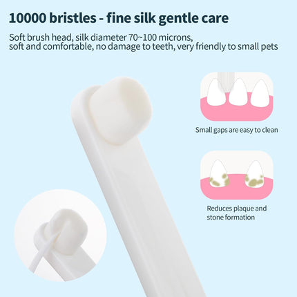 Petluno Small Dog & Cat Toothbrush 5 Set, Micro Nano Bristles to Clean pet Teeth Toothbrushes, Puppy Dogs Pet Tooth Cleaning Kit with Storage Box（White