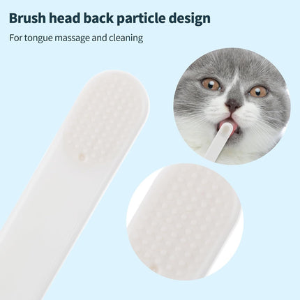 Petluno Small Dog & Cat Toothbrush 5 Set, Micro Nano Bristles to Clean pet Teeth Toothbrushes, Puppy Dogs Pet Tooth Cleaning Kit with Storage Box（White