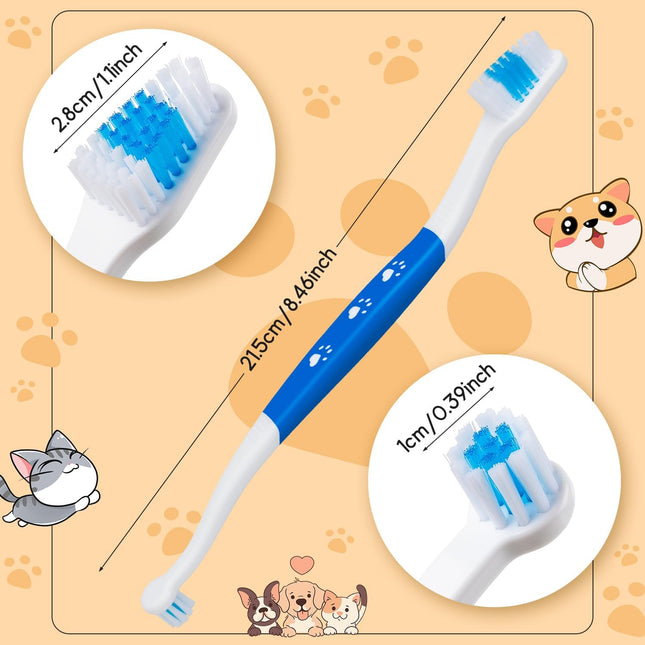 Petluno Pet Toothbrush for Dogs Cats Double Headed with Soft Bristles Easy Teeth Cleaning Non Slip Dog – product detail