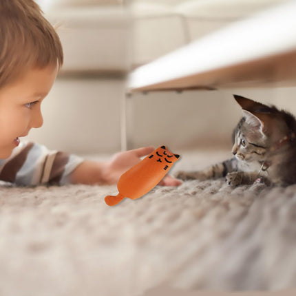 Soft Indoor Cat Toys Self Play Interactive Pillows Catnip Filled 5PCS Plush Kitten Teething Set Cute Kitty Chew Bite Resistant Cartoon Mouse Pet Supplies Gifts