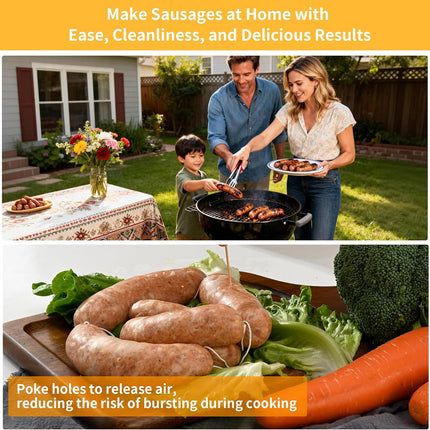 Manual Sausage Stuffer, Black, BPA-Free, Handheld with 4 Stuffing Tubes, for Hot Dogs and Bratwurst