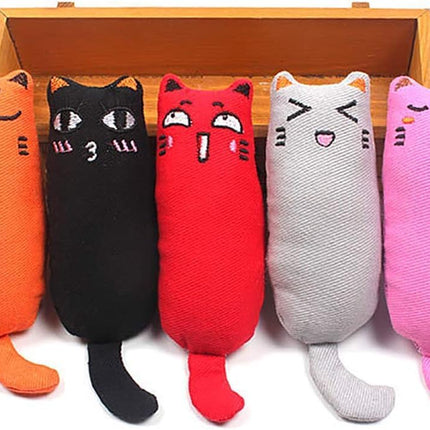 Petluno 5Pcs Bite Resistant Catnip Toy for Cats,Catnip Filled Cartoon Mice Cat Teething Chew Multicolor