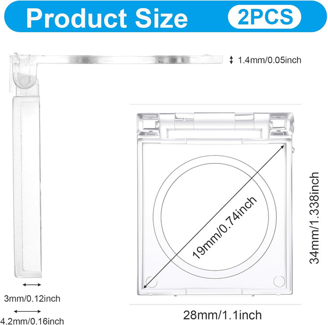 2 PCS Self-Adhesive Light Switch Cover Diamond Art Accessories Power Pad Button Cover Clear Touch