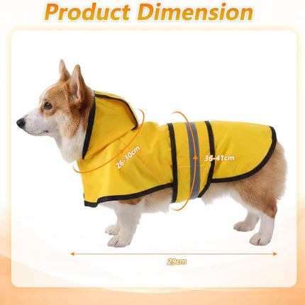 Dog Raincoat with Hood, Rain Jacket for Dogs Waterproof with Reflective Safety Hooded Slicker Poncho, Convenient Leash Hole & Adjustable Fit, Perfect for Small, Medium, and Large Dogs (Yellow M Size)