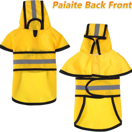 Dog Raincoat with Hood, Rain Jacket for Dogs Waterproof with Reflective Safety Hooded Slicker Poncho, Convenient Leash Hole & Adjustable Fit, Perfect for Small, Medium, and Large Dogs (Yellow M Size)
