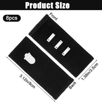 Xinjoduz 8 pcs Black Hook Waist Band Extenders, Pants Waist Extenders with Metal Hook Adjustable Waistband Extender for Men Women, Pants, Jeans, Skirts, Trousers Fasteners