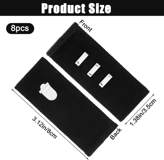 Xinjoduz 8 pcs Black Hook Waist Band Extenders Pants Waist Extenders with Metal Hook Adjustable