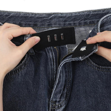 Xinjoduz 8 pcs Black Hook Waist Band Extenders, Pants Waist Extenders with Metal Hook Adjustable Waistband Extender for Men Women, Pants, Jeans, Skirts, Trousers Fasteners