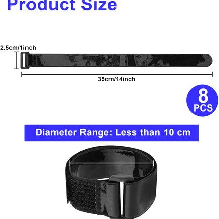 Cinch Straps with Anti-Slip Silicone Strips, 1 x 14" Hook & Loop Fastening Cable Strap Heavy Duty Multipurpose Straps for Extension Cord Cable Ropes Bike RV & Hose Organization Storage