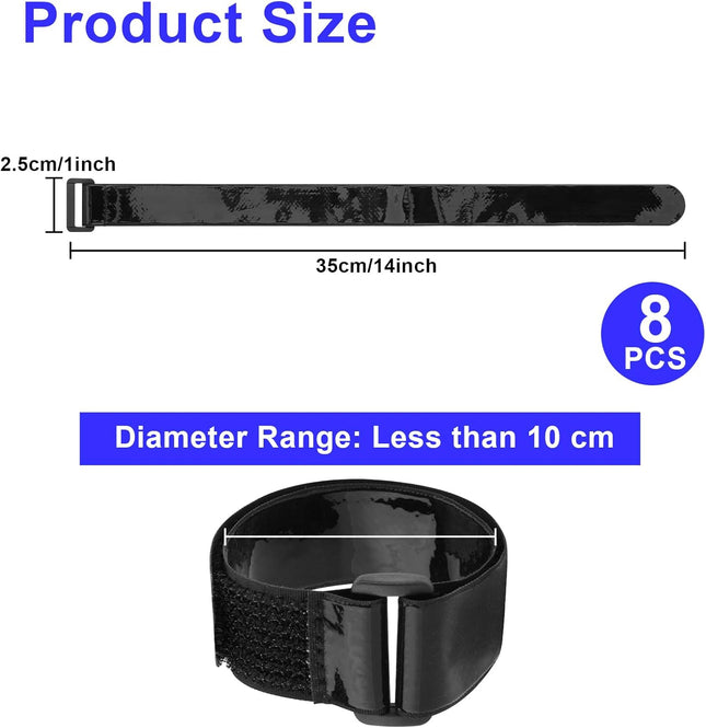 Cinch Straps with Anti-Slip Silicone Strips 1 x 14 Hook & Loop Fastening Cable Strap V1258-DP02-B-1495