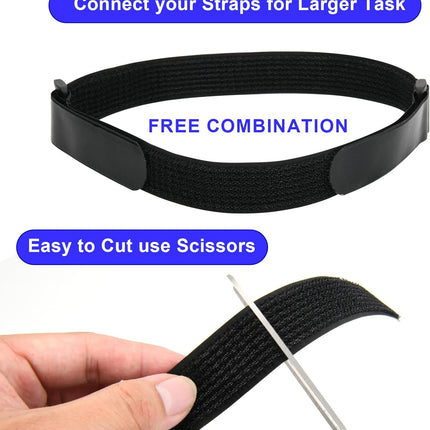 Cinch Straps with Anti-Slip Silicone Strips, 1 x 14" Hook & Loop Fastening Cable Strap Heavy Duty Multipurpose Straps for Extension Cord Cable Ropes Bike RV & Hose Organization Storage