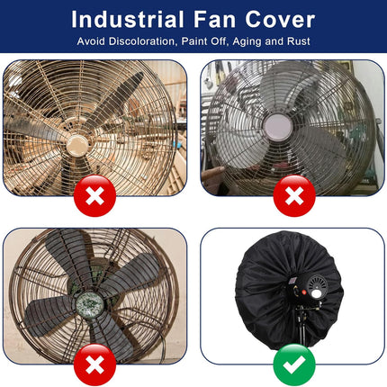 Industrial Heavy Duty Waterproof & Dustproof Fan Cover for 16-20" Stand Pedestal Fan, Wall Mount and Outdoor/Patio Use, Suitable for Indoor/Outdoor