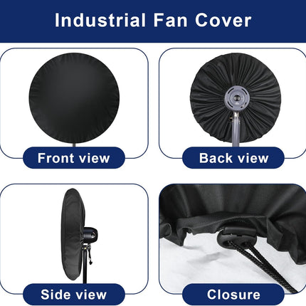 Industrial Heavy Duty Waterproof & Dustproof Fan Cover for 16-20" Stand Pedestal Fan, Wall Mount and Outdoor/Patio Use, Suitable for Indoor/Outdoor