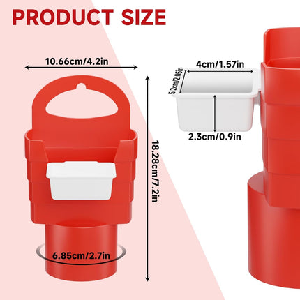 French Fry Holder and Dip Sauce Holder Set for Car, Mini Sauce Holder for On-The-Go Snacking, Idea for Men and Women Stocking Stuffer, for Holiday Present (Red)
