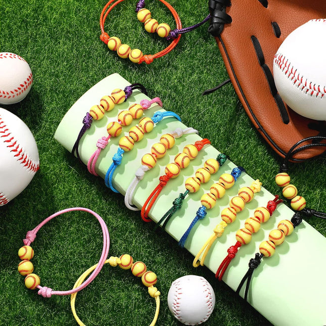 Glenmal 30 Pieces Softball Charm Bracelet Softball Gifts Baseball Party Favors Adjustable – product detail