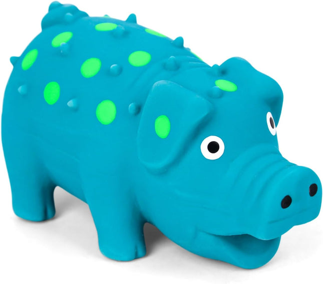 Squeaky Latex Grunting Pig Dog Toy 4 Inch Small Blue Prank Gifts Puppy Chew Toys Rubber Squeeze Gift for