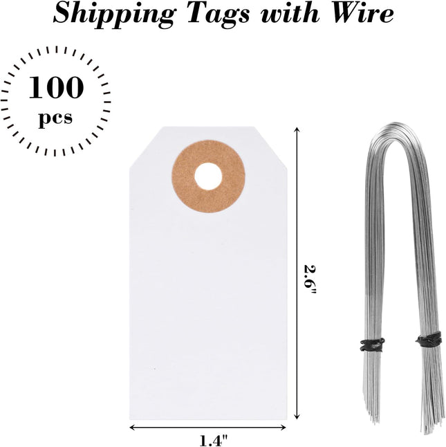 Blank Pricing Tags with Wire 100 PCS Manila Shipping Tags 2 3/4 x 1 3/8 – product detail