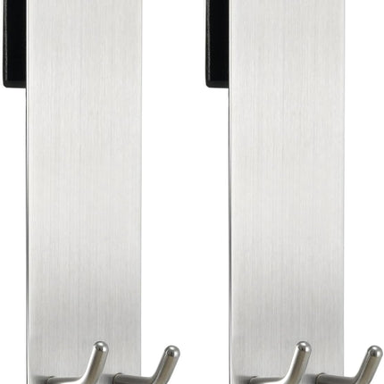 Shower Door Towel Hook Extended Length, No Drilling & Adhesive Needed Stainless Steel Bathroom Hangers for Frameless Shower Stall Wall