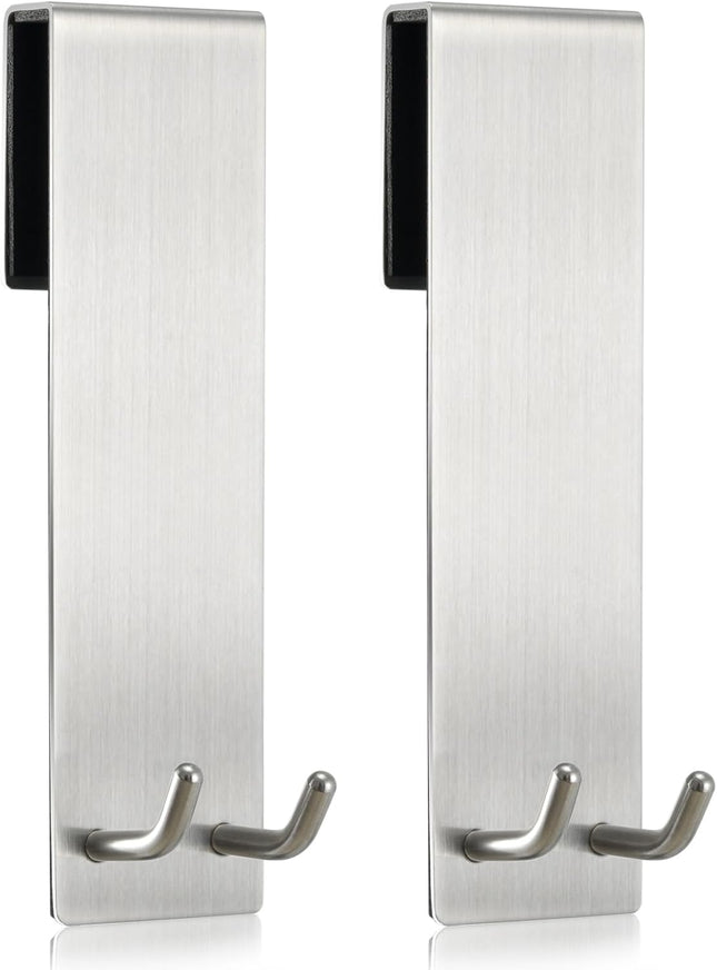 Shower Door Towel Hook Extended Length No Drilling & Adhesive Needed Stainless Steel Bathroom Hangers for