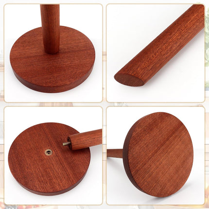 Wooden Paper Towel Holder Countertop - Solid Ebony Paper Towel Dispenser Stand, Walnut