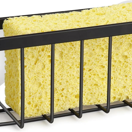 Sponge Holder for Kitchen Sink Suction,Stainless Steel Sponge Holder for Sponges, Scrubbers, Soap, Kitchen, Bathroom, Black