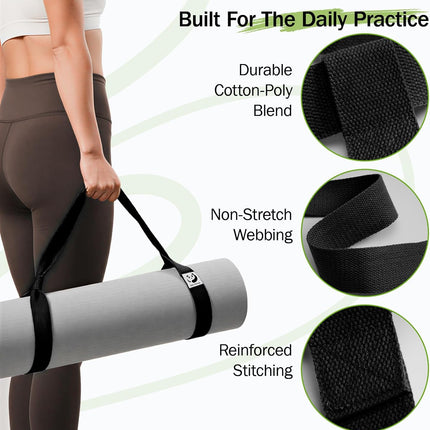 Yoga Mat Straps for Carrying, Adjustable Yoga Mat Carrier Sling Fits All Mats(Mat Not Included)