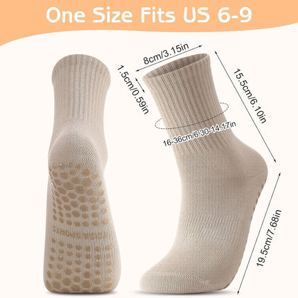 3 Pairs Non Slip Pilates Socks with Grips for Women, Yoga Grip Socks for Yoga, Barre, Dance, Ballet, Fitness