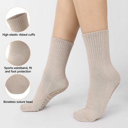 3 Pairs Non Slip Pilates Socks with Grips for Women, Yoga Grip Socks for Yoga, Barre, Dance, Ballet, Fitness