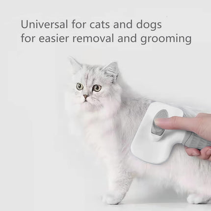 Cat Dog Brush for shedding,Pet Grooming Brush for Cats Dogs Massage,Shedding Brush for Short or Long Hair,Self Cleaning Slicker Brush,Easy to Removes Loose Undercoat, Tangled Hair (grey)
