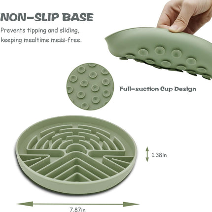Slow Feeder Dog Bowl for Medium & Small Pets, Anti Choking Puzzle Dog Food Bowl with Non-Slip Base, Interactive Pet Slow Eating, Silicone Cat Feeder for Puppies & Cats