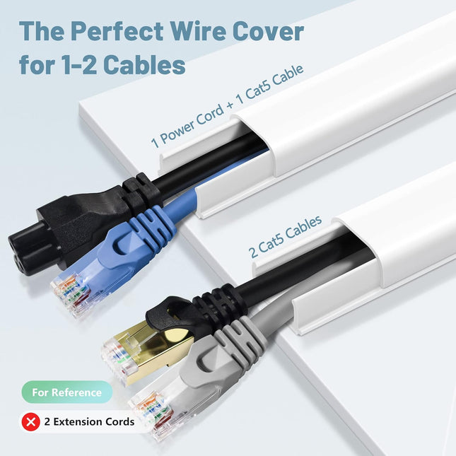 Wire Covers for 2 Cords Wire Hider On Wall Mounted White Cord Cover Kit Cable – product detail