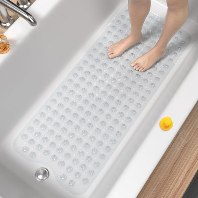Bath Mat for Tub Non Slip Bathtub Mat 101x40cm Extra Long Bath Tub Mat Machine V1258-DP02-B-1908 in Clear