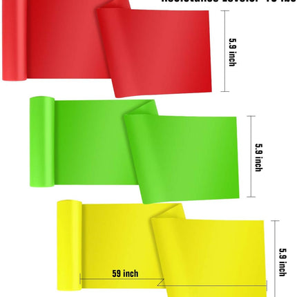 Resistance Bands Elastic Exercise Bands 3 Pack Physical Therapy Tension Band Recovery Band Workout Strength Training Bands for Women, Yoga, Arms,Upper Body and Shoulders