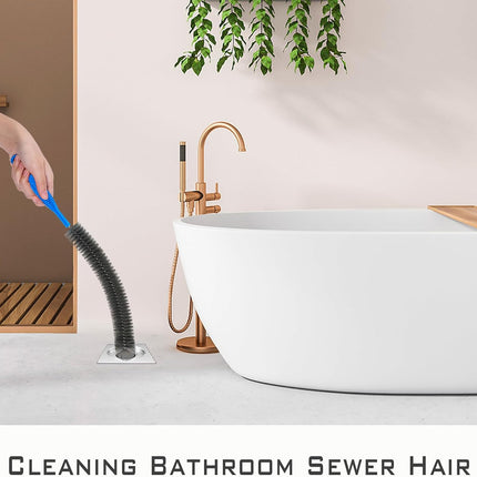 Drain Cleaning Brush Set，Flexible Long Pipe Snake Hair Clogs Catcher Cleaner Tool for Toilet，Sewer Drain，Pipe Brush，Drain Cleaner Brush，Sink Drain Brush