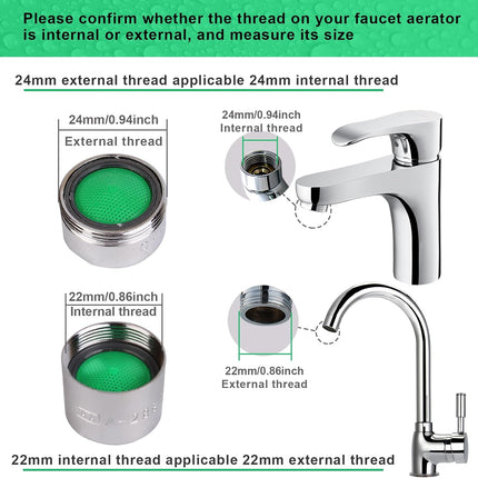 Faucet Aerator, Flow Restrictor Insert, Sink Aerator Replacement Parts for Bathroom or Kitchen Sink Faucet Filter, Fit for Internal and External Thread Faucet Aerators, with Washer (12pcs)