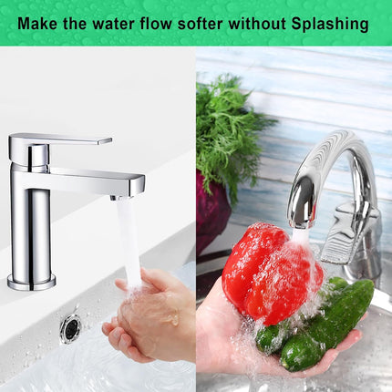 Faucet Aerator, Flow Restrictor Insert, Sink Aerator Replacement Parts for Bathroom or Kitchen Sink Faucet Filter, Fit for Internal and External Thread Faucet Aerators, with Washer (12pcs)