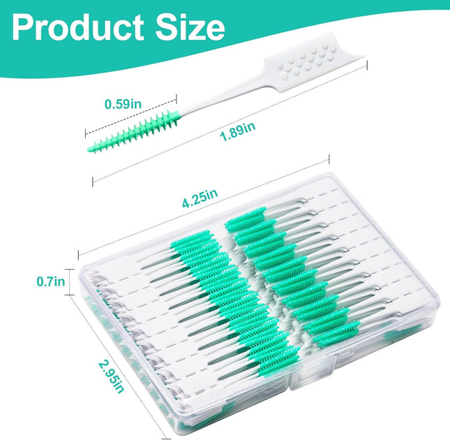 300 Pieces Interdental Brushes Braces Brush with Silicone Head Dental Tooth Flossing Toothpick Cleaners – product detail