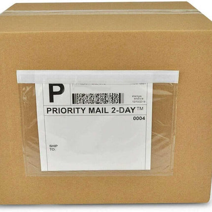 7.5" x 5.5" Packing List Pouches, 100 Pack Shipping Label Envelopes Clear Adhesive Top Loading Packing List