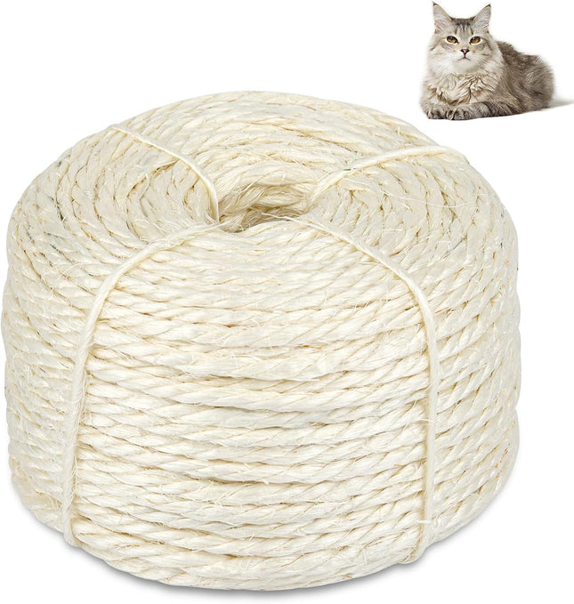 164 Feet Sisal Rope for Cat Scratching Post 1/6 Inch Natural Cat Tree Rope DIY Hemp V1258-DP02-B-1994