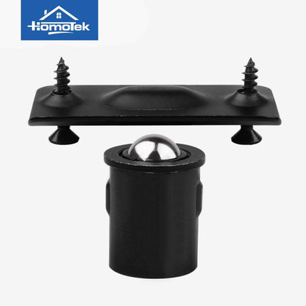 4 Pack Drive in Ball Catch with Strike Plate for Closet Doors, Black, 13/16 Inch x 1-1/8 Inchs,Die-cast, Adjustable Tension Ball