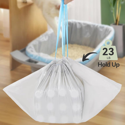 40 Count Automatic Cat Litter Box Bags for Petpivot Autoscooper 11/12 NeakasaM1 Open-Top Self-Cleaning Cat Litter Boxes, Leak-Proof Drawstring Trash Bags Replacement, Unscented,27" x 13",Holds 23 lbs