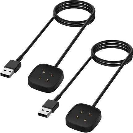 Charger for Fitbit Versa 4/Versa 3/Sense 2/Sense, Replacement Charging Cable Cord Magnetic Dock Stand for Fitbit Sense 1/2, Versa 3/4 Smartwatch [2Pack, 1m/3.3ft]