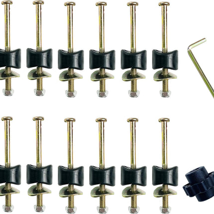 12 PCS Long Trampoline Screws and Bolts, Trampoline Bolts and Nuts, Trampoline Enclosure Pole Gap Spacers,Trampoline Replacement Accessories