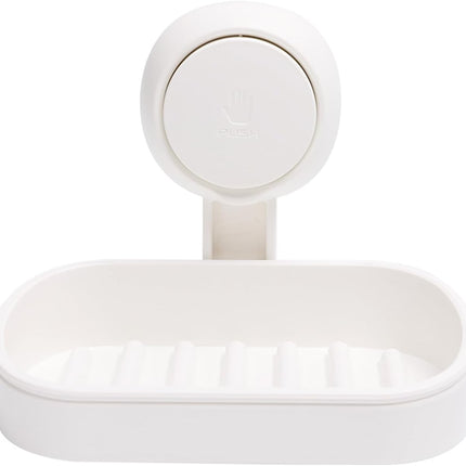 Soap Dish Holder for Shower Suction Cup Wall Mounted Self Draining NO-Drilling Removable Bar Soap Sponge Holder for Bathroom Bathtub Kitchen Sink Waterproof Strong Vacuum Suction Adhesion