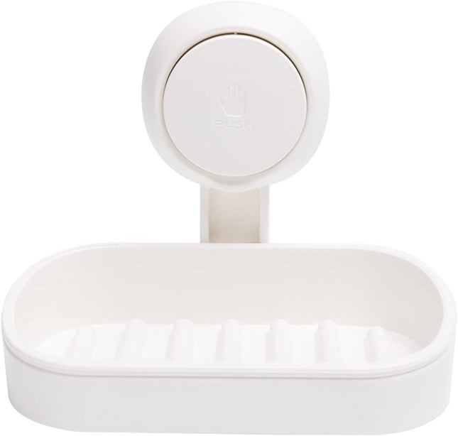 Soap Dish Holder for Shower Suction Cup Wall Mounted Self Draining NO-Drilling Removable Bar Soap
