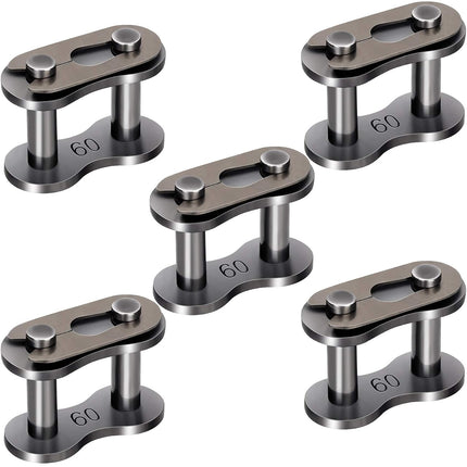 5 Pack #60 Roller Chain Connecting Links, Master Connector Link for Agricultural Machine, Tractors
