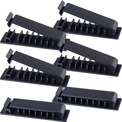 Cable Organizer Cord Management for Desk 6 Packs, Self Adhesive Cord Holders Cable Clips Wire Organizer for Phone Computer Appliances Charger