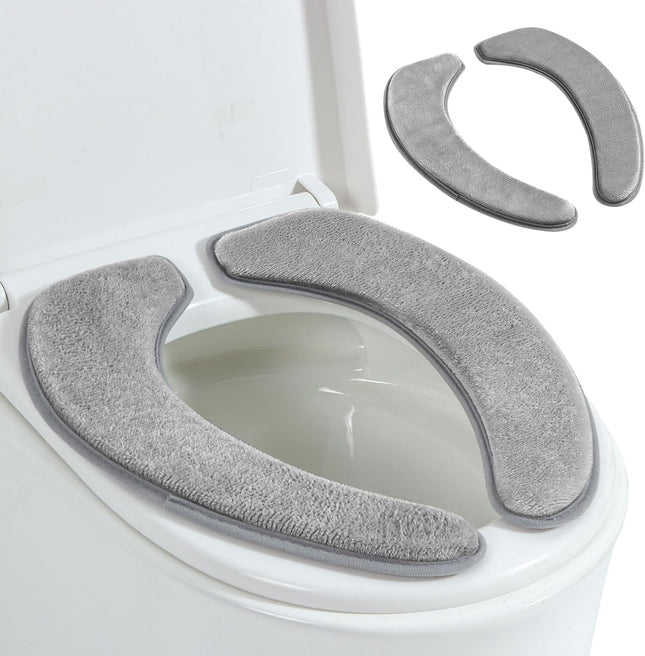 Toilet Seat Cover with Memory Foam Soft Flannel Toilet Seat Warmer Cover for Bathroom V1258-DP02-B-2548